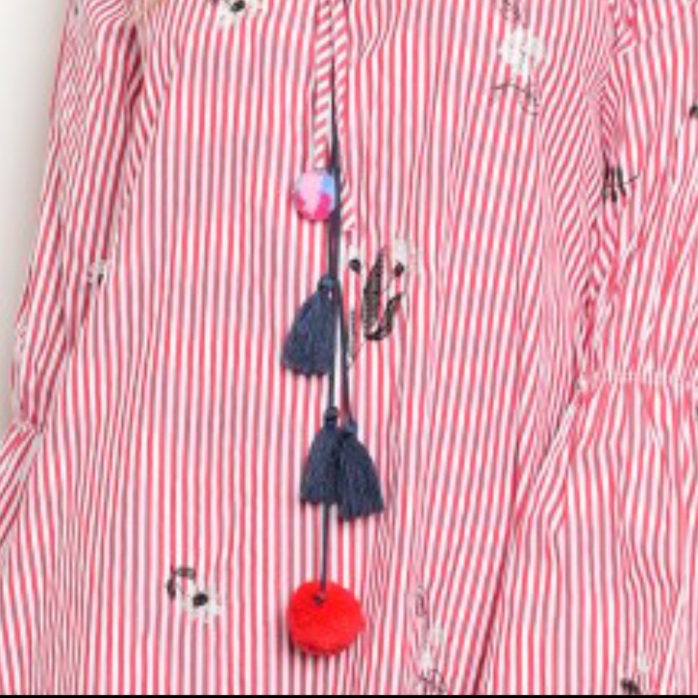 LAST ONE! Red and White Stripe Off Shoulder Dress - Picture 4 of 4